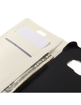 Cover Flip a Portafoglio in Ecopelle per Samsung Galaxy S6 Edge G925 (Bianco)