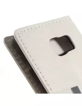 Cover Flip a Portafoglio in Ecopelle per Samsung Galaxy S6 Edge G925 (Bianco)