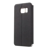 Cover Flip a Portafoglio in Ecopelle Effetto Sabbia per Samsung Galaxy S6 Edge G925 (Nero)