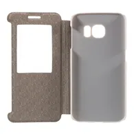 Cover Flip a Portafoglio in Ecopelle Effetto Sabbia per Samsung Galaxy S6 Edge G925 (Nero)