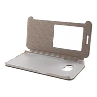 Cover Flip a Portafoglio in Ecopelle Effetto Sabbia per Samsung Galaxy S6 Edge G925 (Nero)