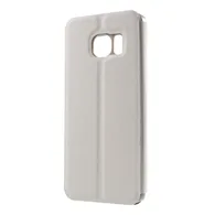 Cover Flip a Portafoglio in Ecopelle Effetto Sabbia per Samsung Galaxy S6 Edge G925 (Bianco)