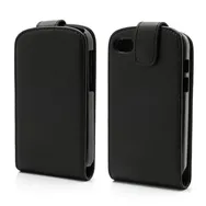 Cover Flip a Portafoglio Verticale in Ecopelle per BlackBerry Q10 (Nero)