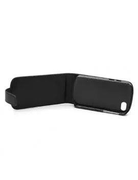 Cover Flip a Portafoglio Verticale in Ecopelle per BlackBerry Q10 (Nero)