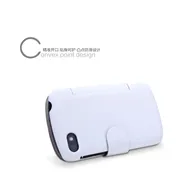 Cover Flip a Portafoglio Luxury per BlackBerry Q10 (Bianco)