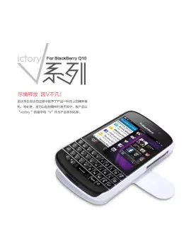 Cover Flip a Portafoglio Luxury per BlackBerry Q10 Bianco 6956473215592