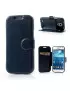 Cover Flip a Portafoglio in Ecopelle per Samsung Galaxy S4 Mini i9190 (Blu)