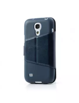 Cover Flip a Portafoglio in Ecopelle per Samsung Galaxy S4 Mini i9190 (Blu)