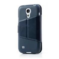 Cover Flip a Portafoglio in Ecopelle per Samsung Galaxy S4 Mini i9190 (Blu)