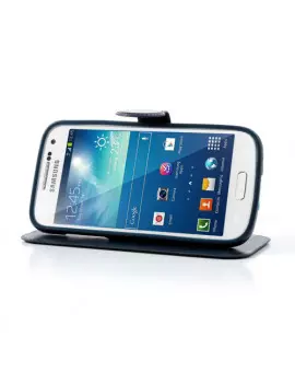 Cover Flip a Portafoglio in Ecopelle per Samsung Galaxy S4 Mini i9190 (Blu)