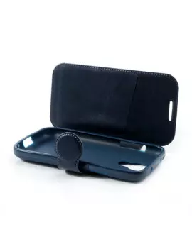 Cover Flip a Portafoglio in Ecopelle per Samsung Galaxy S4 Mini i9190 (Blu)