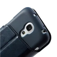 Cover Flip a Portafoglio in Ecopelle per Samsung Galaxy S4 Mini i9190 (Blu)