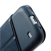 Cover Flip a Portafoglio in Ecopelle per Samsung Galaxy S4 Mini i9190 (Blu)