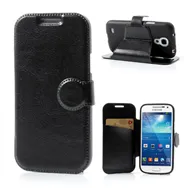 Cover Flip a Portafoglio in Ecopelle per Samsung Galaxy S4 Mini i9190 (Nero)