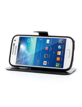 Cover Flip a Portafoglio in Ecopelle per Samsung Galaxy S4 Mini i9190 (Nero)