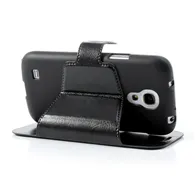 Cover Flip a Portafoglio in Ecopelle per Samsung Galaxy S4 Mini i9190 (Nero)