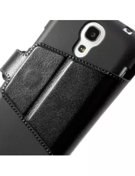 Cover Flip a Portafoglio in Ecopelle per Samsung Galaxy S4 Mini i9190 (Nero)