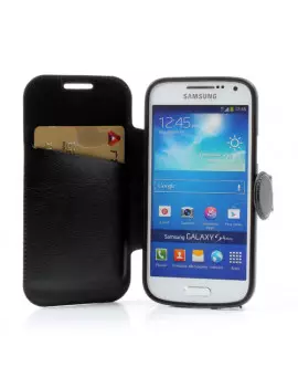 Cover Flip a Portafoglio in Ecopelle per Samsung Galaxy S4 Mini i9190 (Nero)