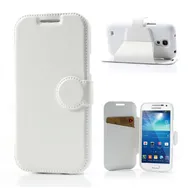 Cover Flip a Portafoglio in Ecopelle per Samsung Galaxy S4 Mini i9190 (Bianco)