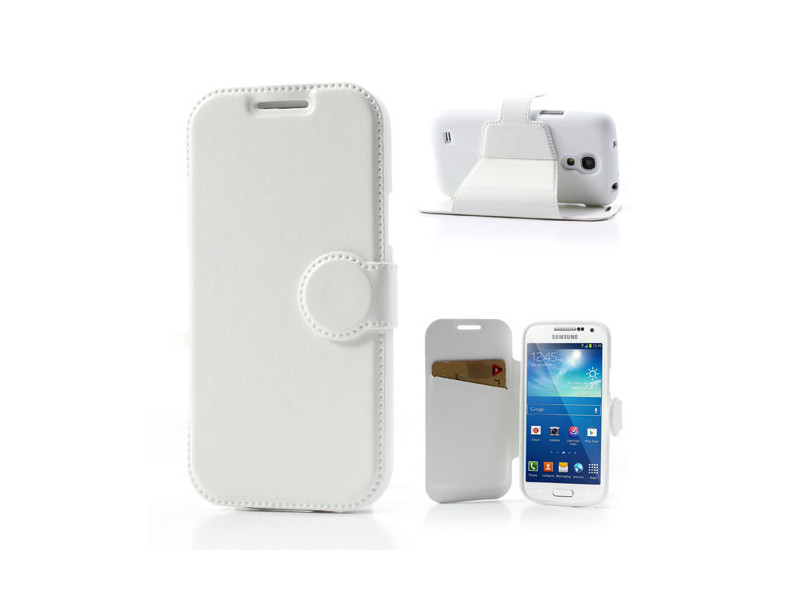 Cover Flip a Portafoglio in Ecopelle per Samsung Galaxy S4 Mini i9190 (Bianco)