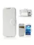 Cover Flip a Portafoglio in Ecopelle per Samsung Galaxy S4 Mini i9190 (Bianco)