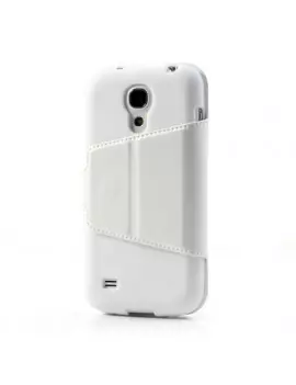 Cover Flip a Portafoglio in Ecopelle per Samsung Galaxy S4 Mini i9190 (Bianco)