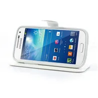 Cover Flip a Portafoglio in Ecopelle per Samsung Galaxy S4 Mini i9190 (Bianco)