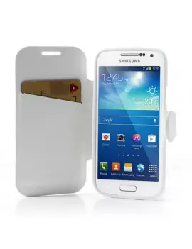 Cover Flip a Portafoglio in Ecopelle per Samsung Galaxy S4 Mini i9190 (Bianco)