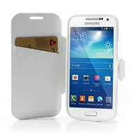 Cover Flip a Portafoglio in Ecopelle per Samsung Galaxy S4 Mini i9190 (Bianco)
