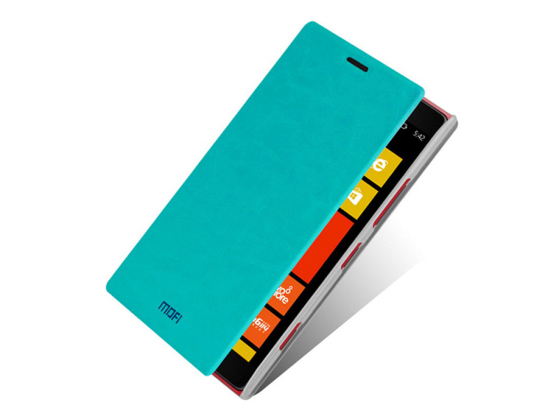 Cover Flip a Portafoglio in TPU per Nokia Lumia 1520 Azzurro 4054048828665
