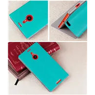 Cover Flip a Portafoglio in TPU per Nokia Lumia 1520 (Azzurro)