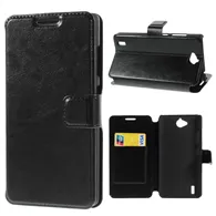 Cover Flip a Portafoglio in Ecopelle per Huawei Ascend G740 (Nero)