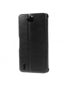 Cover Flip a Portafoglio in Ecopelle per Huawei Ascend G740 Nero 4054048304244