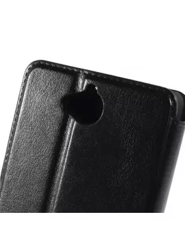 Cover Flip a Portafoglio in Ecopelle per Huawei Ascend G740 Nero 4054048304244
