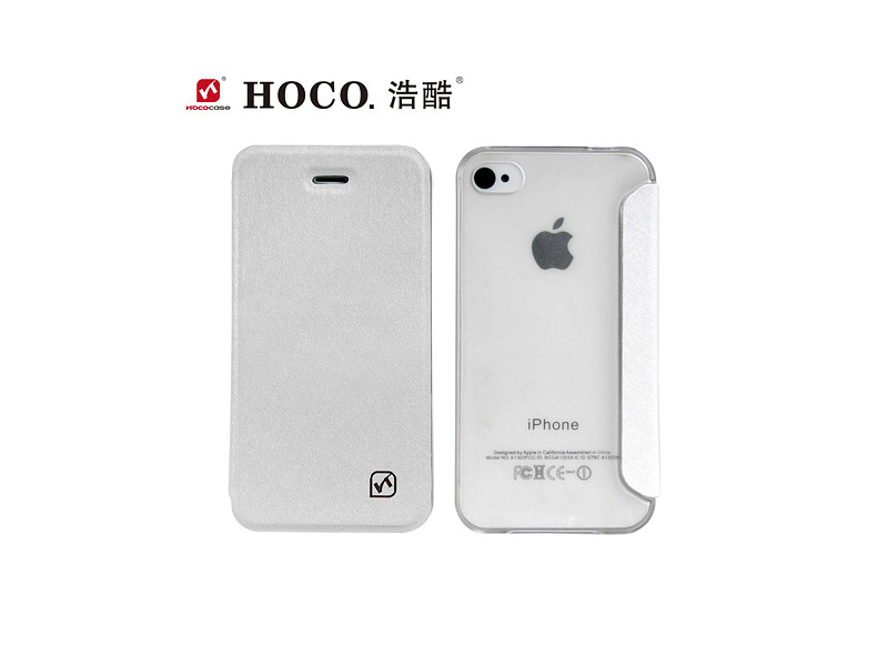 Cover Flip a Portafoglio Luxury iPhone 4 4S Bianco