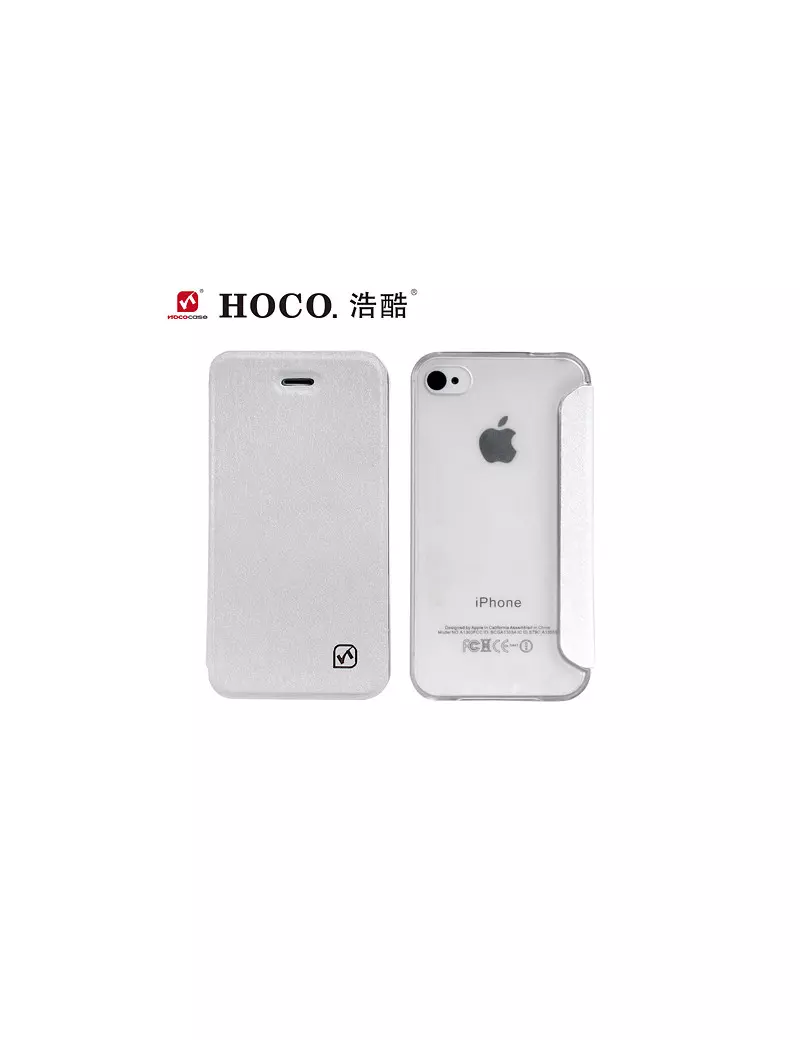 Cover Flip a Portafoglio Luxury iPhone 4 4S Bianco