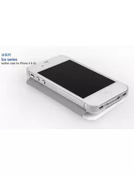 Cover Flip a Portafoglio Luxury iPhone 4 4S Bianco