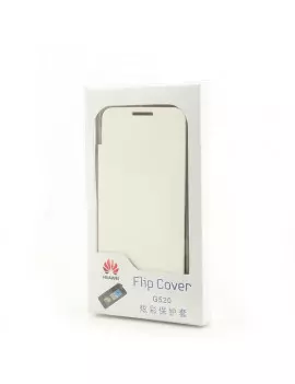 Cover Flip a Portafoglio Slim Huawei Ascend G520 Bianco