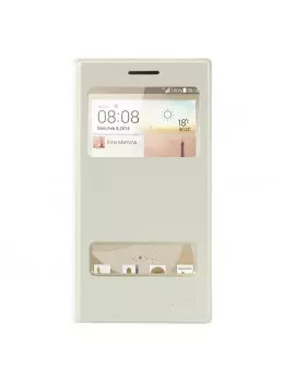 Cover Flip a Portafoglio Slim Metal S-View Huawei Ascend G6 3G Bianco 4054048303551