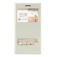 Cover Flip a Portafoglio Slim Metal S-View per Huawei Ascend G6 3G (Bianco)