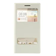 Cover Flip a Portafoglio Slim Metal S-View per Huawei Ascend G6 3G (Bianco)