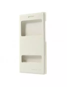 Cover Flip a Portafoglio Slim Metal S-View Huawei Ascend G6 3G Bianco 4054048303551