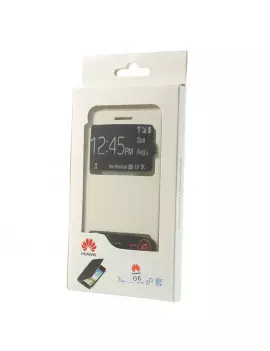 Cover Flip a Portafoglio Slim Metal S-View Huawei Ascend G6 3G Bianco 4054048303551