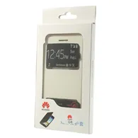 Cover Flip a Portafoglio Slim Metal S-View per Huawei Ascend G6 3G (Bianco)
