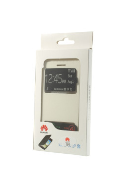 Cover Flip a Portafoglio Slim Metal S-View Huawei Ascend G6 3G Bianco 4054048303551