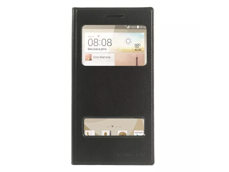Cover Flip a Portafoglio Slim S-View Huawei Ascend G6 3G Nero 4054048303520
