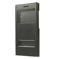 Cover Flip a Portafoglio Slim S-View per Huawei Ascend G6 3G (Nero)