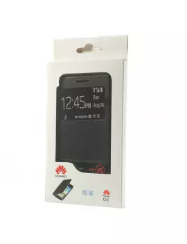 Cover Flip a Portafoglio Slim S-View Huawei Ascend G6 3G Nero 4054048303520