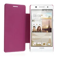 Cover Flip a Portafoglio Metal Style per Huawei Ascend P6 (Fucsia)