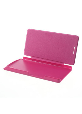Cover Flip a Portafoglio Metal Style Huawei Ascend P6 Fucsia
